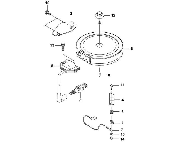 STIHL 0001-400-1300 Zündmodul positie 5 technische tekening