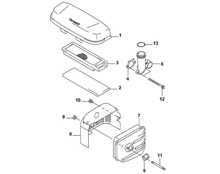 STIHL 0001-124-1500 Vorfilter positie 2 technische tekening