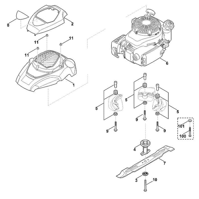 STIHL 6371-011-1804 HD675 (HD675-3013) positie 6 technische tekening