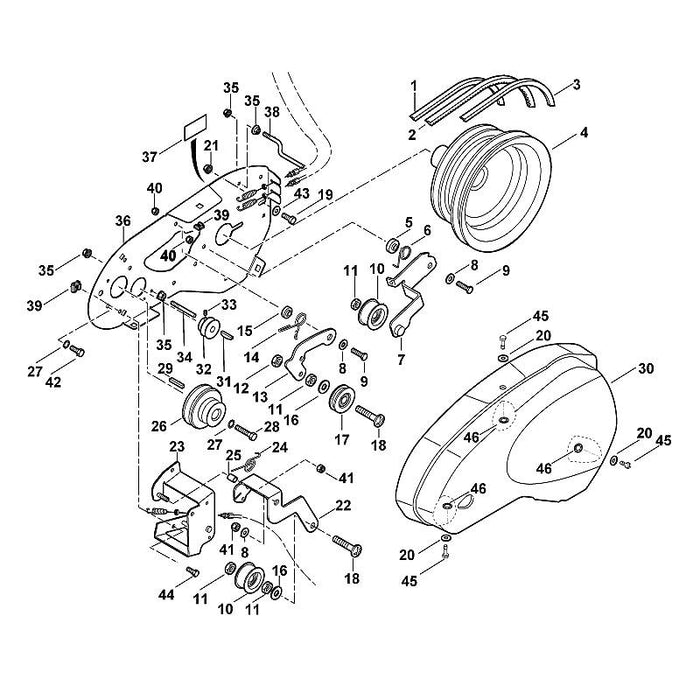 STIHL 9008-319-1750 Sechskantschraube M8x12 positie 44 technische tekening
