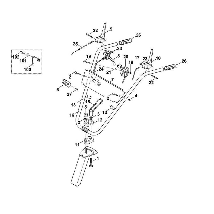 STIHL 9045-318-1400 Zylinderschraube M6x40 positie 22 technische tekening