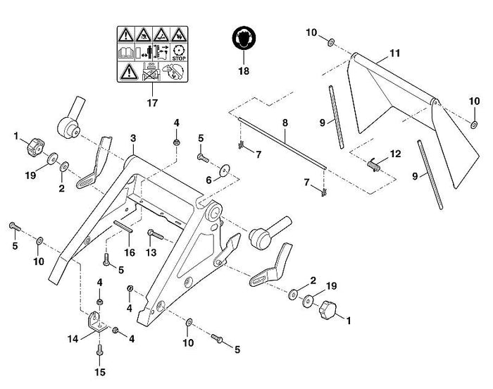 STIHL 6395-760-4205 Konsole kpl. positie 3 technische tekening