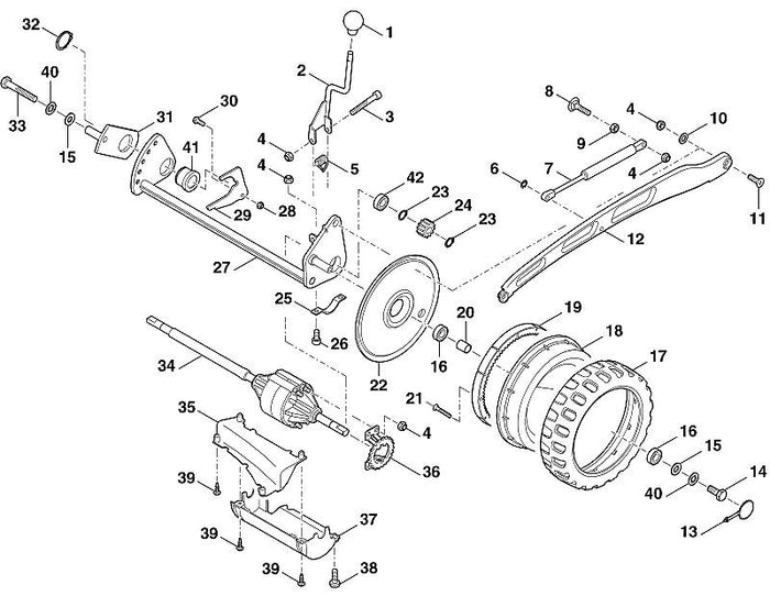 STIHL 6395-760-1300 Kettenrad kpl. positie 36 technische tekening