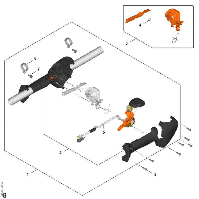 STIHL FA031824500 Schenkelfeder positie 4 technische tekening