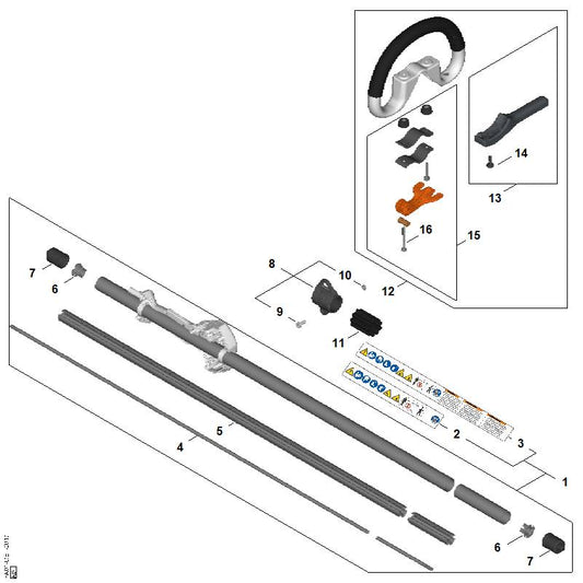 STIHL 0000-711-2503 Hülse positie 11 technische tekening