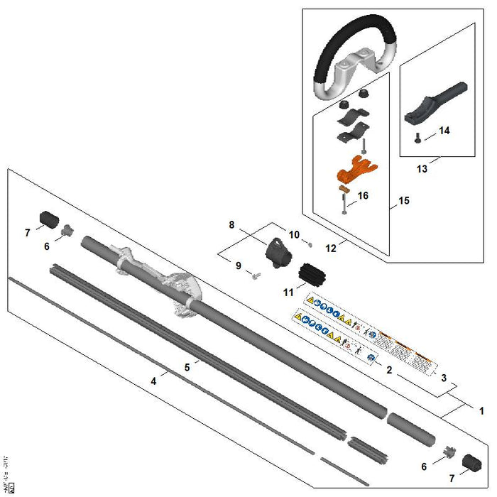 STIHL 0000-967-7339 Warnhinweis Piktogramm FSA EU positie 2 technische tekening
