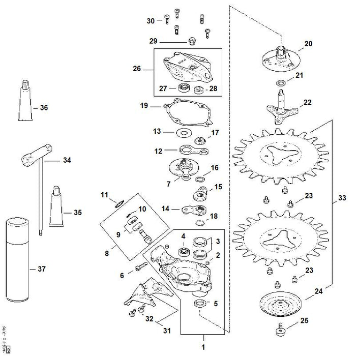 STIHL 0000-995-0807 Bundmutter M10x0,75 positie 17 technische tekening