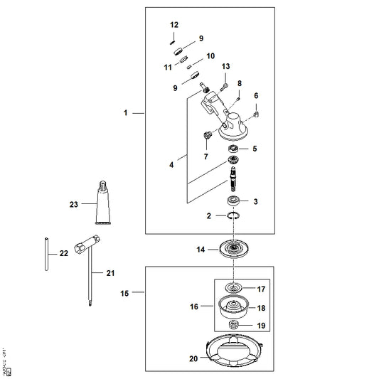STIHL 4147-007-1020 Teilesatz Universal Ø 25 positie 16 technische tekening