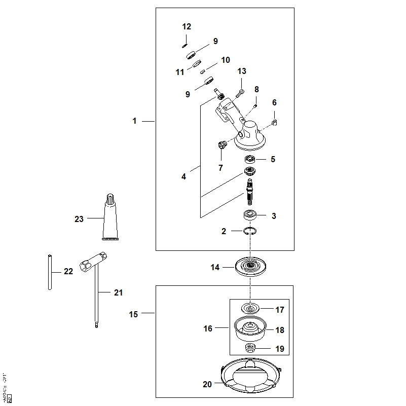 STIHL 4180-641-0800 Sicherungsstopfen positie 6 technische tekening