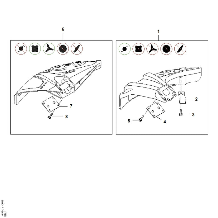 STIHL 4180-716-3100 Unterlage positie 4 technische tekening