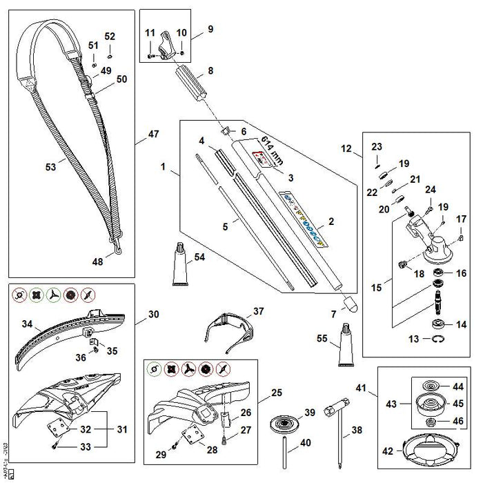 STIHL FA089677204 Warnhinweis Piktogramm positie 3 technische tekening