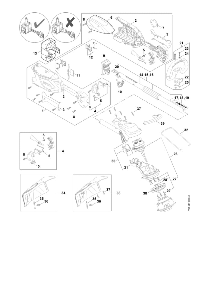 STIHL FA056000801 Motorgehäuse positie 30 technische tekening