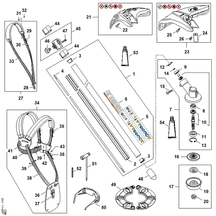 STIHL FA089677200 Warnhinweis Piktogramm FSA EU positie 5 technische tekening