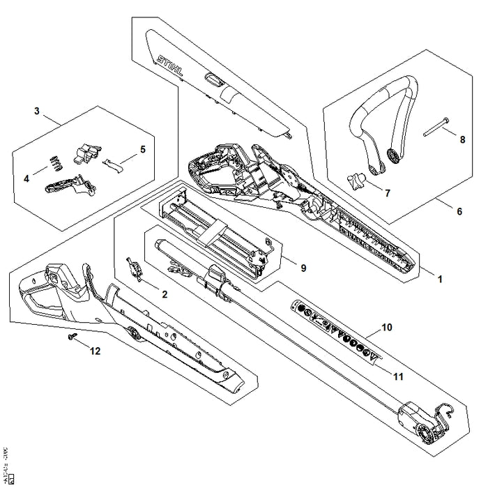STIHL 0000-967-7341 Warnhinweis Piktogramm FSA positie 11 technische tekening