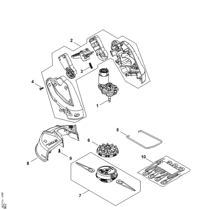 STIHL FA106000800 Motorgehäuse positie 2 technische tekening
