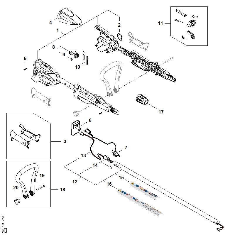 STIHL FA117112600 Klemmmutter positie 17 technische tekening