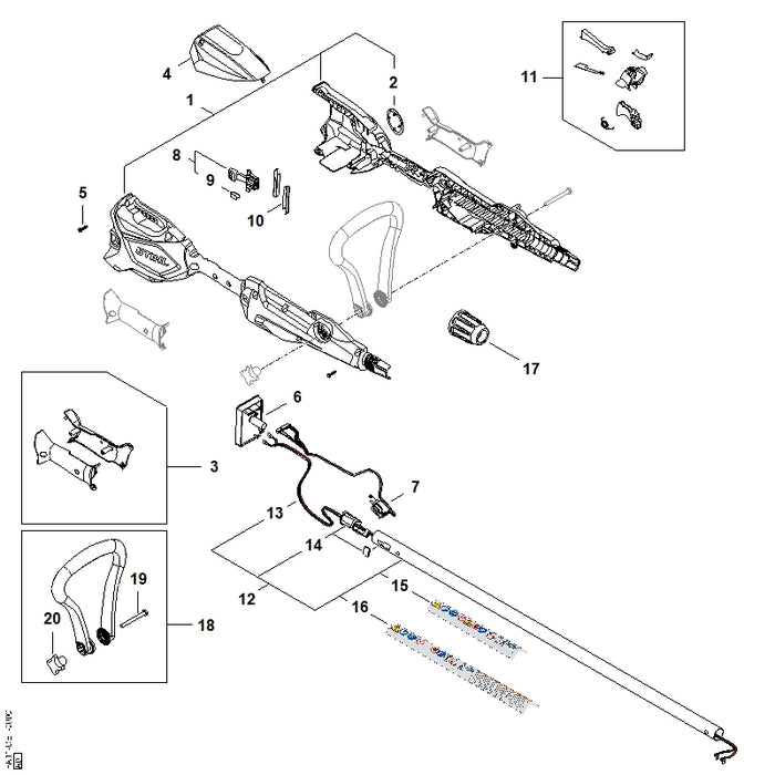 STIHL FA117917500 Abdeckung positie 4 technische tekening