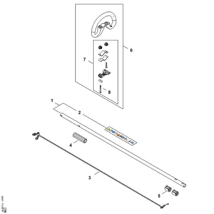 STIHL 0000-967-7425 Warnhinweis Piktogramm positie 2 technische tekening
