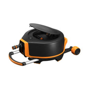 Fiskars Automatischer Schlauchaufroller XL mit Rädern inkl. 20 m Gartenschlauch