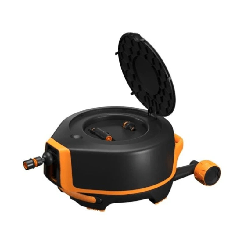Fiskars Automatischer Schlauchaufroller XL mit Rädern inkl. 20 m Gartenschlauch kaufen? –