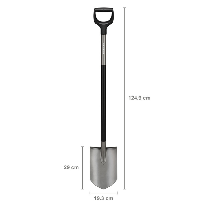 Fiskars Gartenspaten Ergonomisch Spitz - mit 95 cm Stiel