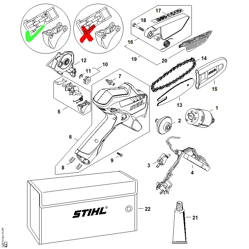 STIHL GA014301420 Elektronikmodul positie 4 technische tekening