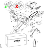 STIHL GA014350301 Schalter positie 3 technische tekening