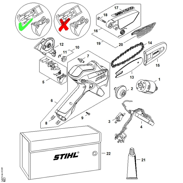 STIHL HA034310200 Klammer positie 8 technische tekening