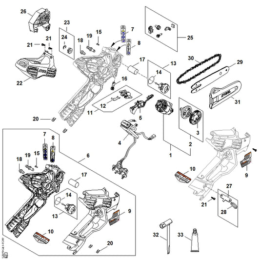 STIHL 0000-792-9165 Kettenschutz positie 31 technische tekening