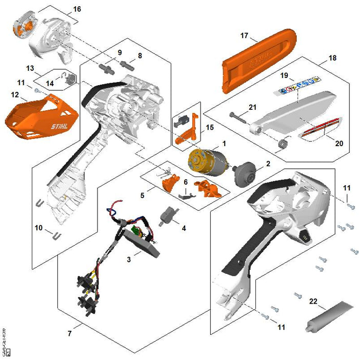 STIHL GA054301401 Elektronikmodul positie 3 technische tekening