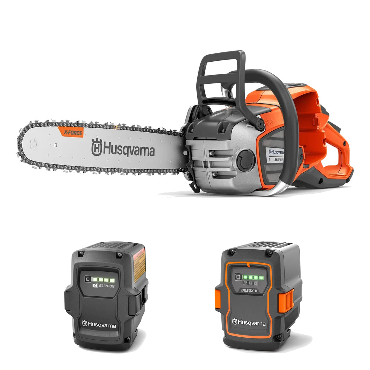 Husqvarna 550i XP® G Akku-Kettensäge + BLi200 Akku + 40-B220X Akku | Set mit 2 Akkus