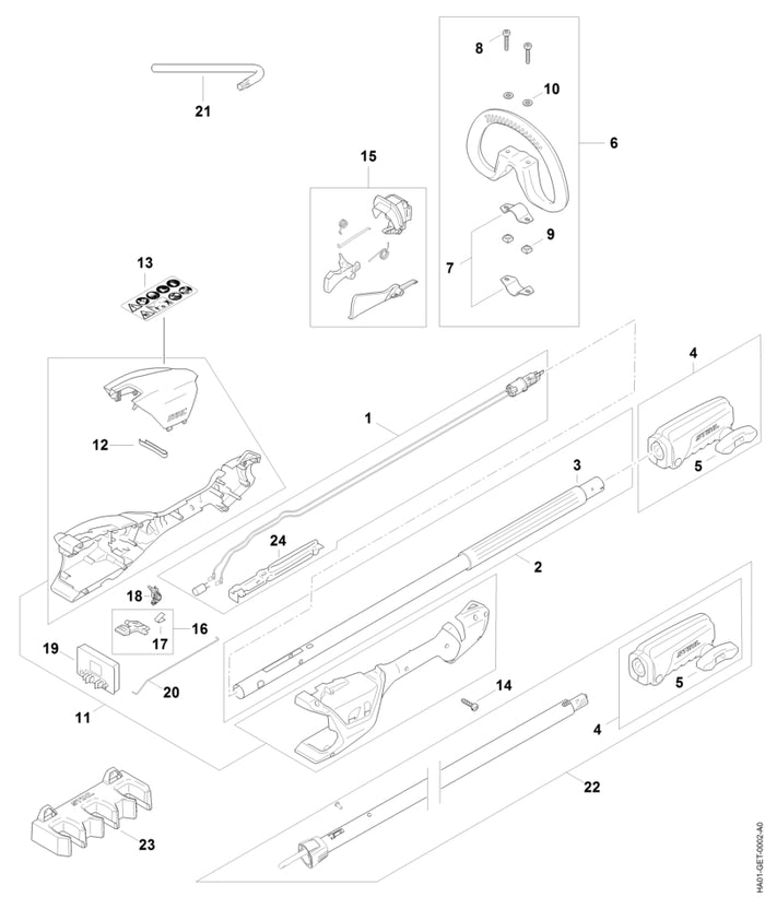 STIHL HA011600700 Kupplungsmuffe positie 4 technische tekening