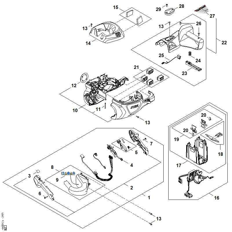 STIHL HA024302101 Schalthebel positie 4 technische tekening
