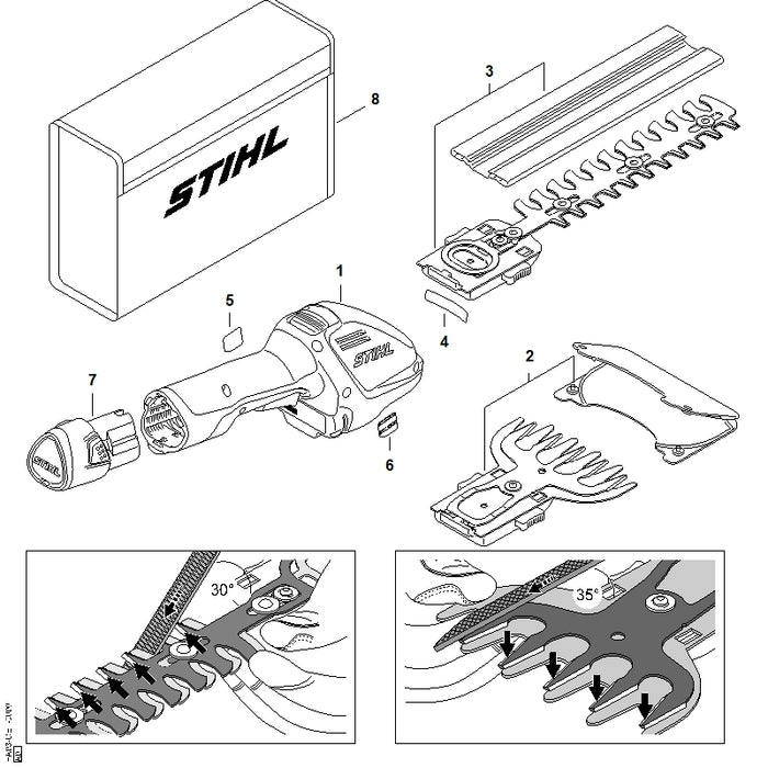 STIHL HA034910100 Tasche positie 8 technische tekening