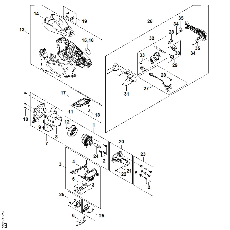 STIHL FA017901320 Bedienungsgriff positie 26 technische tekening