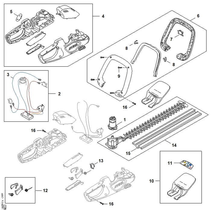 STIHL HA089671511 Typenschild HSA 40 positie 5 technische tekening