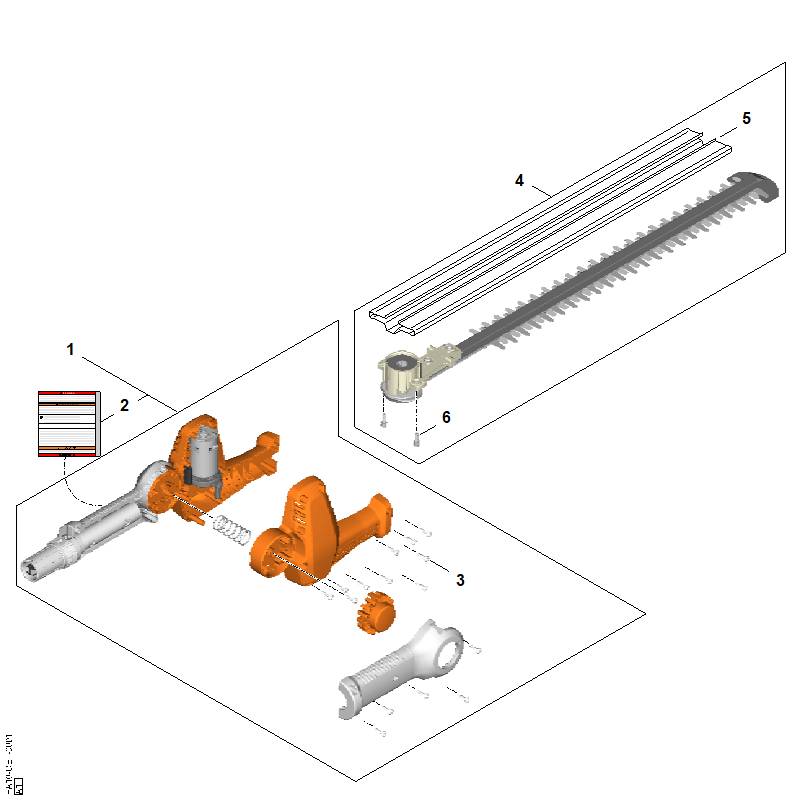 STIHL HA106407401 Getriebe mit Schneideinrichtung positie 4 technische tekening