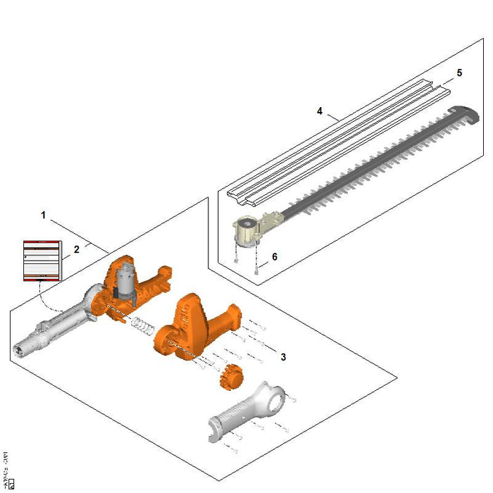 STIHL HA106407401 Getriebe mit Schneideinrichtung positie 4 technische tekening