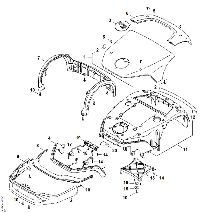 STIHL IA017068300 Abstrahlfolie positie 20 technische tekening