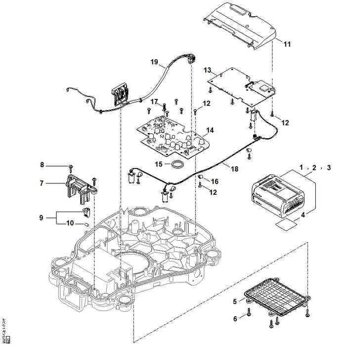 STIHL IA014301421 Elektronikmodul positie 13 technische tekening