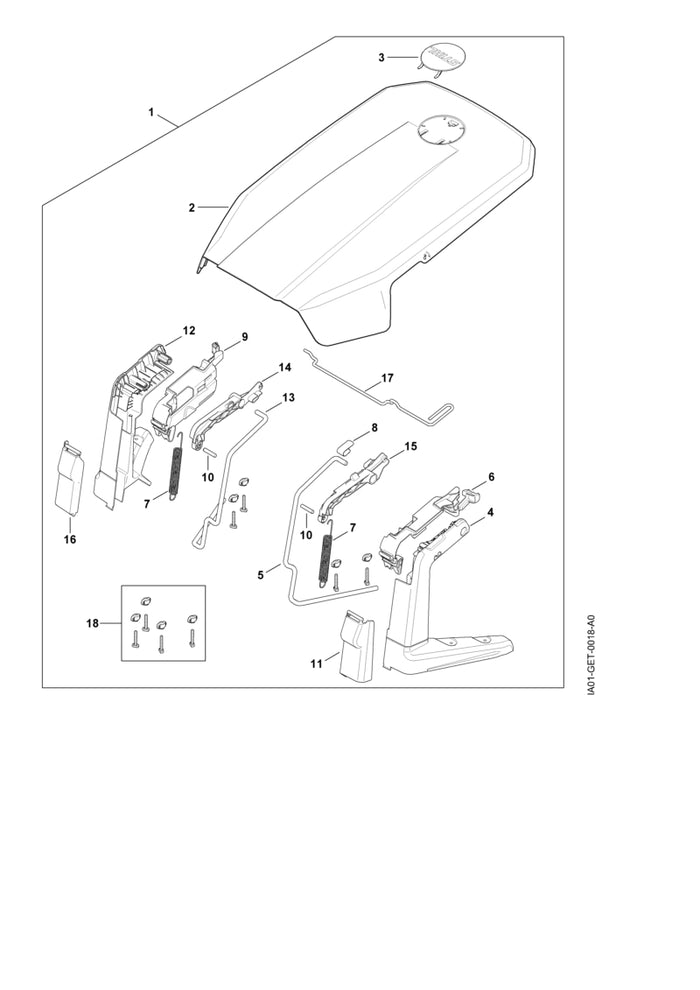 STIHL IA019671510 Typenschild positie 3 technische tekening