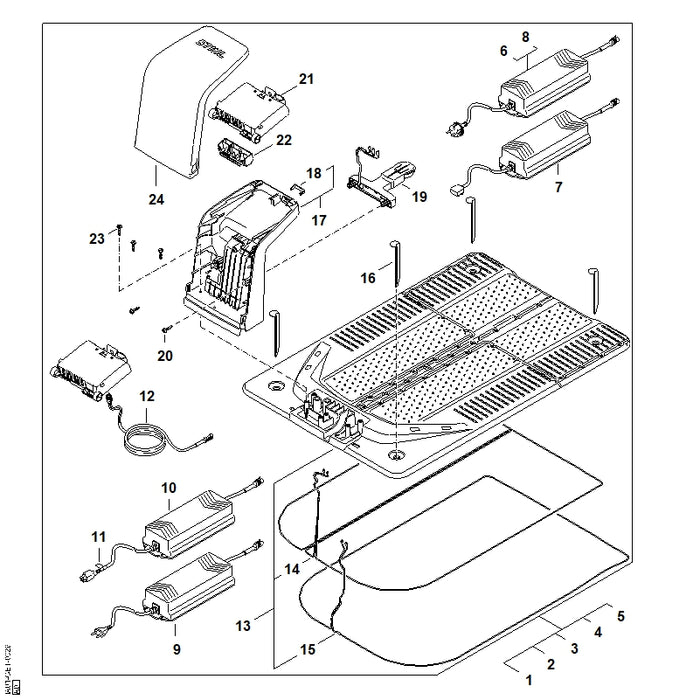 STIHL IA014301443 Elektronikmodul Dockingstation positie 21 technische tekening