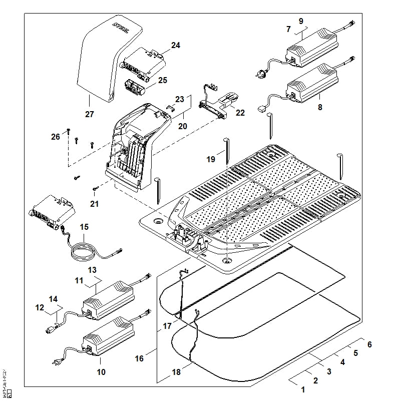 STIHL IA014301444 Elektronikmodul Dockingstation positie 24 technische tekening