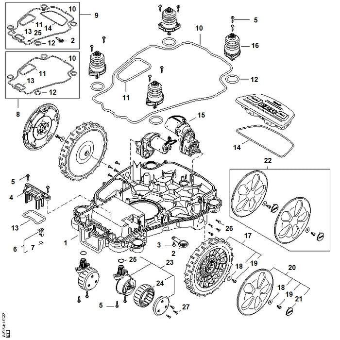 STIHL IA017090408 Dichtung positie 12 technische tekening