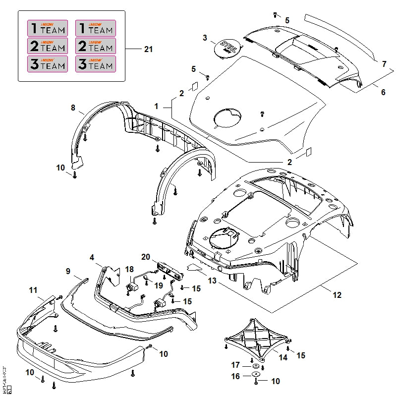 STIHL IA019671507 Typenschild iMOW 7 PRO positie 3 technische tekening