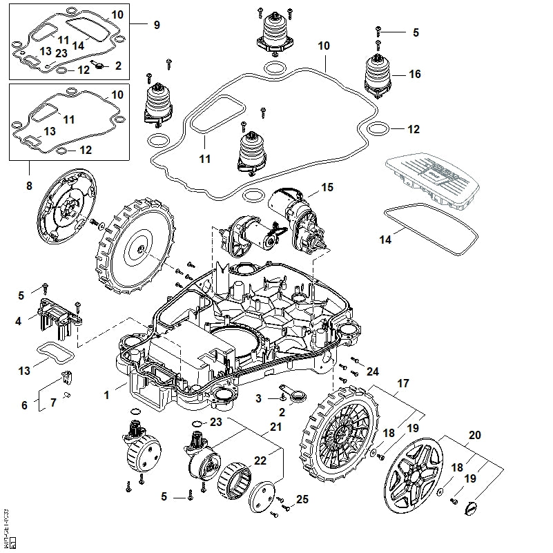 STIHL IA017607601 Radkappe kompl. positie 20 technische tekening