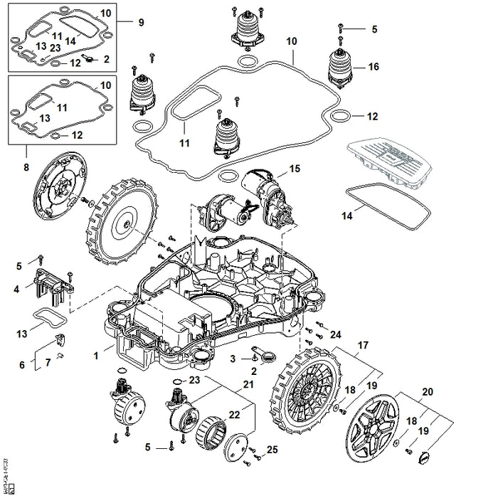 STIHL IA017607601 Radkappe kompl. positie 20 technische tekening