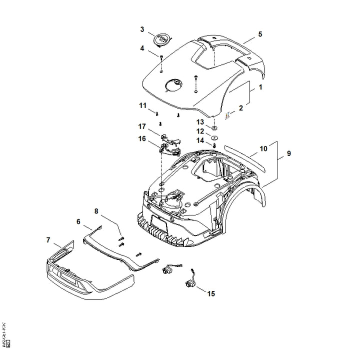 STIHL IA027802000 Abdeckung positie 1 technische tekening