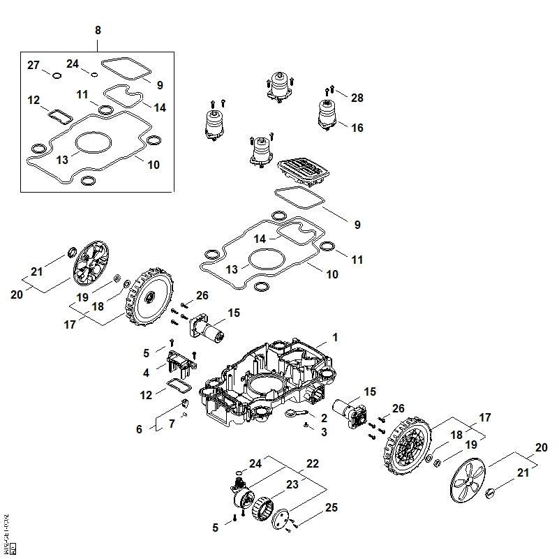 STIHL IA027090405 Dichtung positie 14 technische tekening