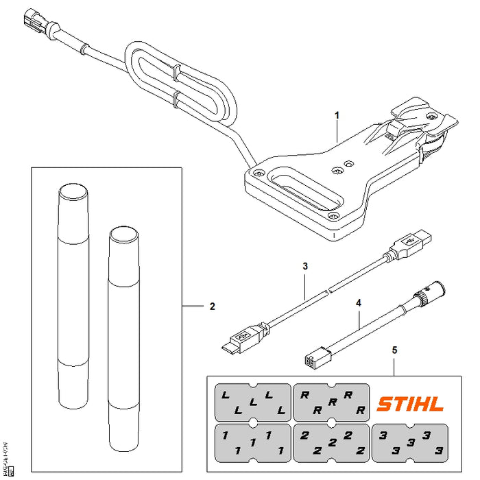 STIHL IA004052900 Kabelmarkierung positie 5 technische tekening